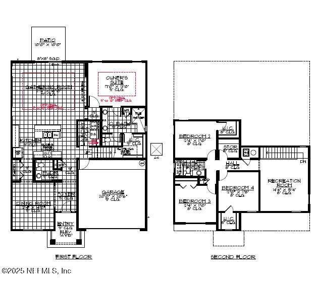 2D floor plan layout of this home in Weston Woods, Jacksonville, FL (Image 1).