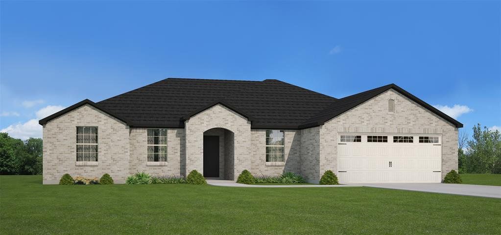 Front exterior of a new home in Gatlin Ranch, Springtown, TX, highlighting curb appeal (Image 1).