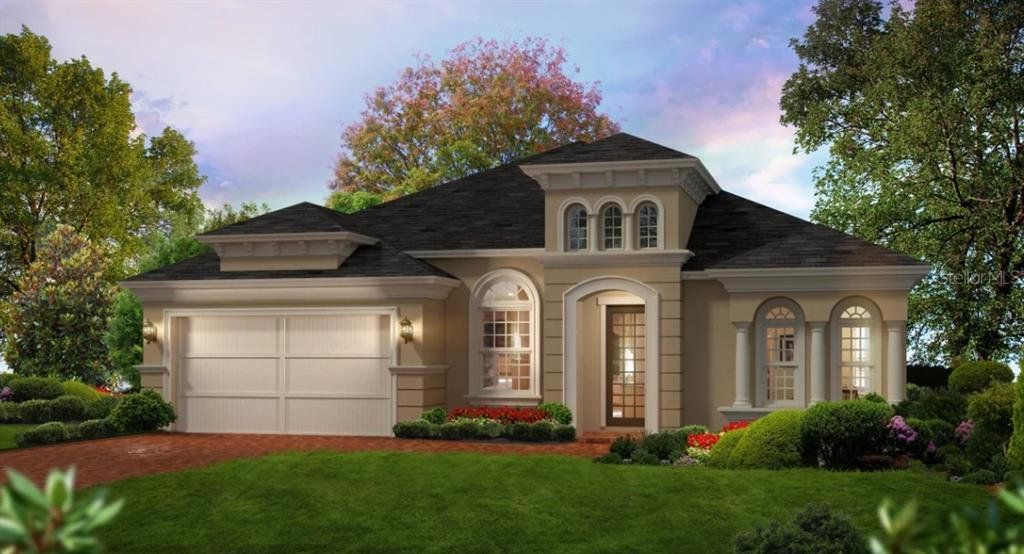 Front exterior of a new home in Plantation Bay, Ormond Beach, FL, highlighting curb appeal (Image 1). Front exterior of a new home in Plantation Bay, Ormond Beach, FL, highlighting curb appeal (Image 1).