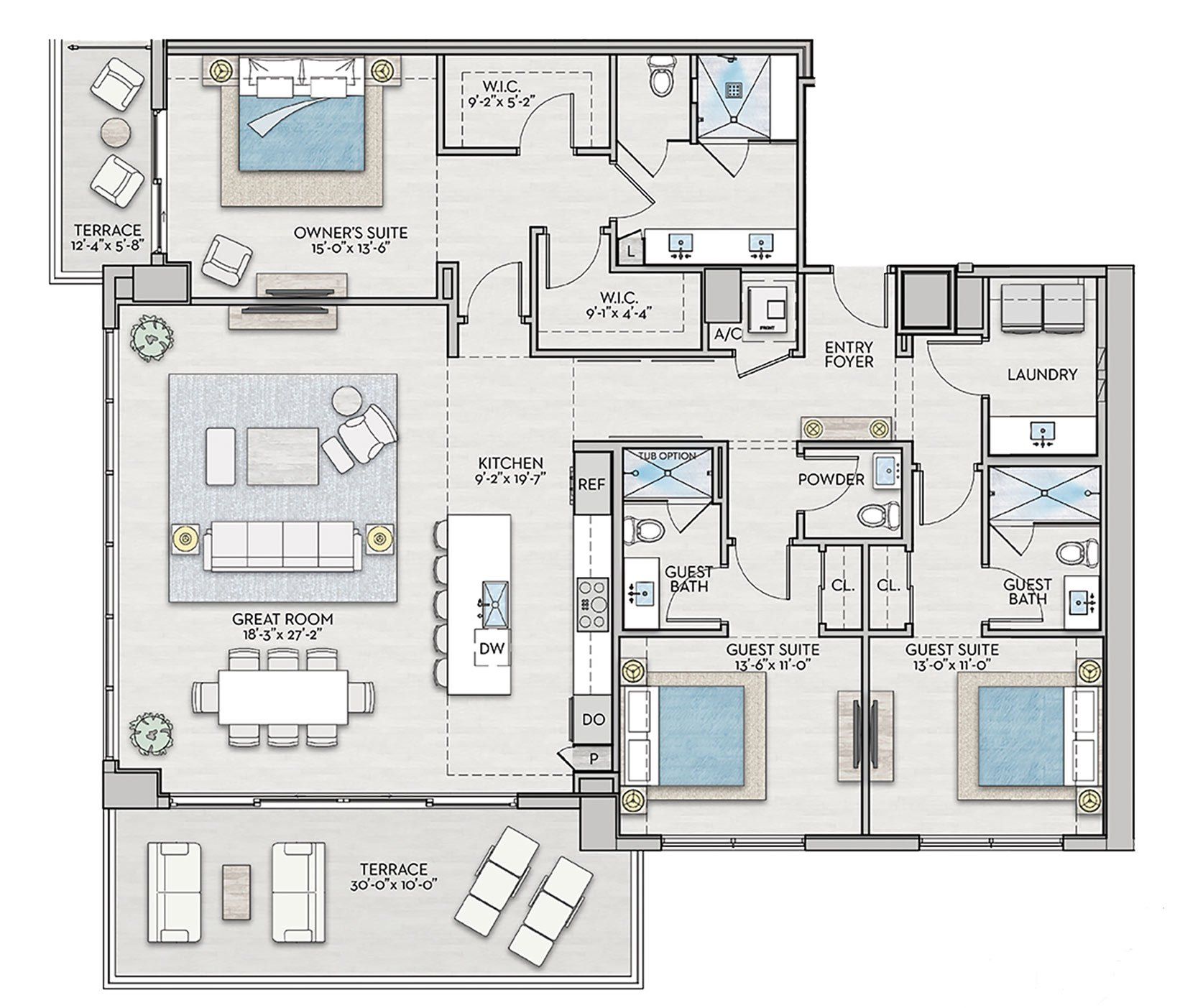 2D floor plan layout for the Artisan by Kolter Urban in Art House, St. Petersburg, FL (Image 1).