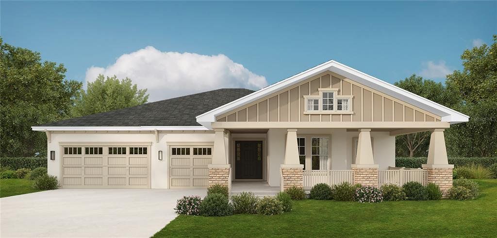 Front exterior of a new home in Pine Ridge Estates, Beverly Hills, FL, highlighting curb appeal (Image 1). Front exterior of a new home in Pine Ridge Estates, Beverly Hills, FL, highlighting curb appeal (Image 1).