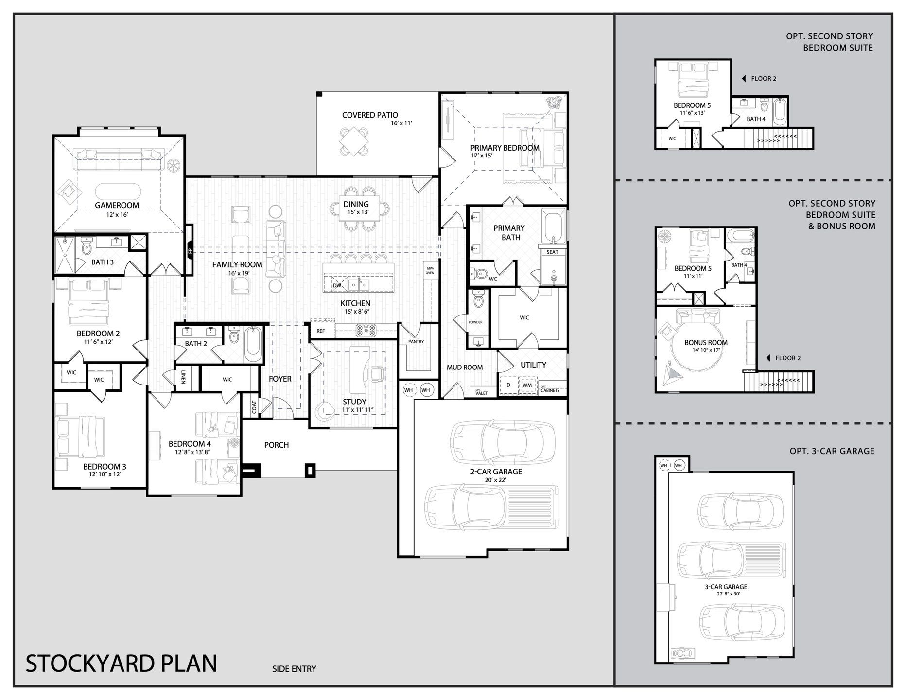 2D floor plan layout for the Canyon by Dunhill Homes in Calhoun Acres, Azle, TX (Image 1). 2D floor plan layout for the Canyon by Dunhill Homes in Calhoun Acres, Azle, TX (Image 1).
