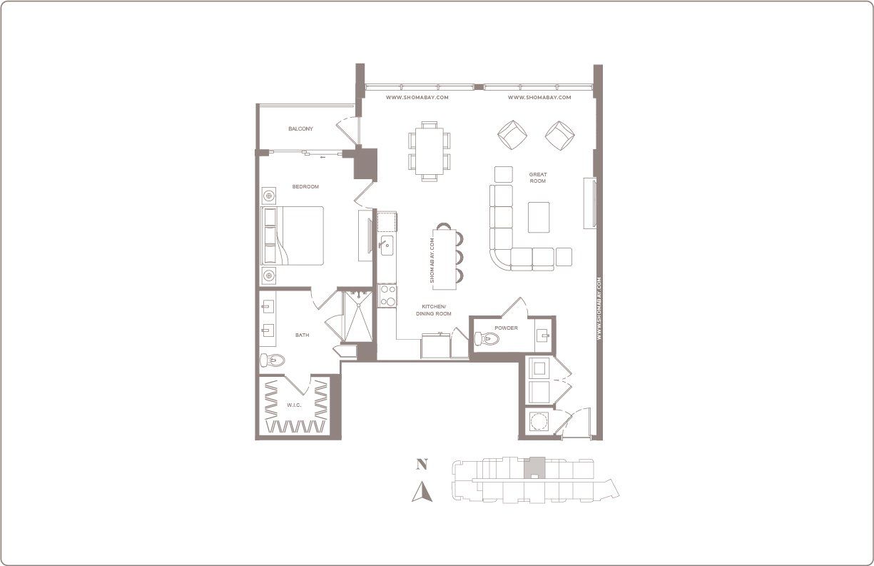 2D floor plan layout for the A3 by Shoma Group in Shoma Bay, North Bay Village, FL (Image 1).