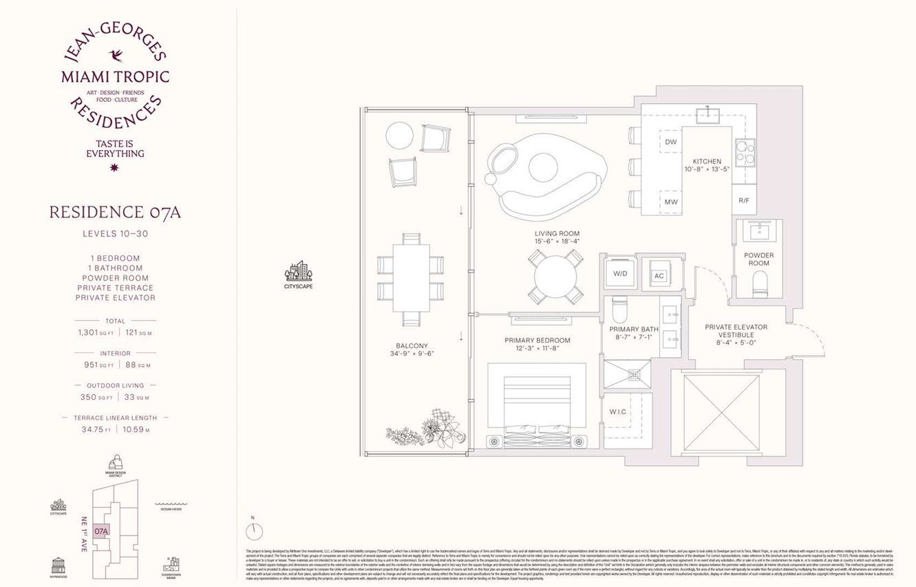 2D floor plan layout for the Residences 07A - Levels 10-30 by Terra Group in Miami Tropic, Miami, FL (Image 1). 2D floor plan layout for the Residences 07A - Levels 10-30 by Terra Group in Miami Tropic, Miami, FL (Image 1).