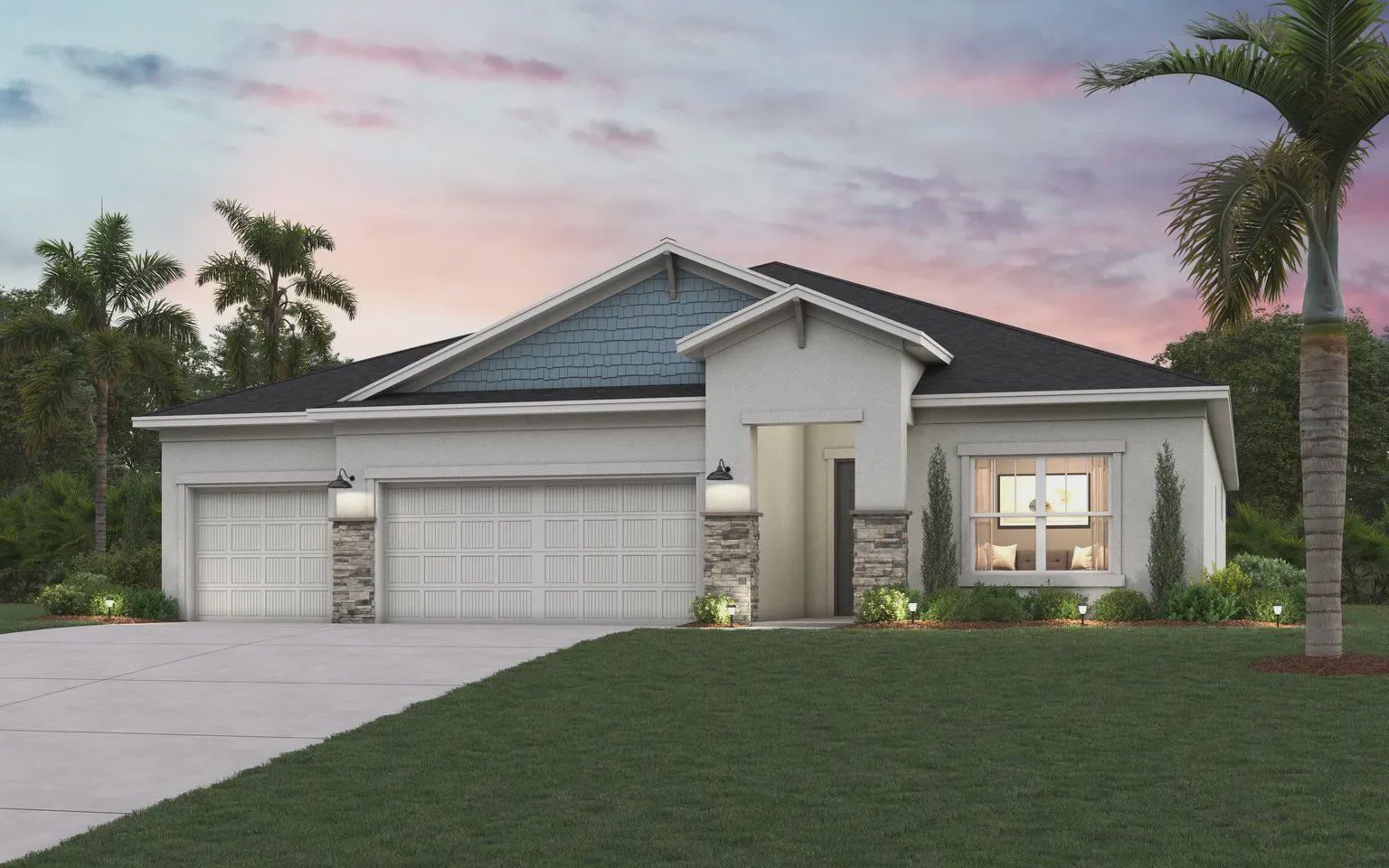 Representative exterior photo of a completed home built from the Waverly by Cardel Homes in Southwind, Plant City, FL (Image 1). Representative exterior photo of a completed home built from the Waverly by Cardel Homes in Southwind, Plant City, FL (Image 1).