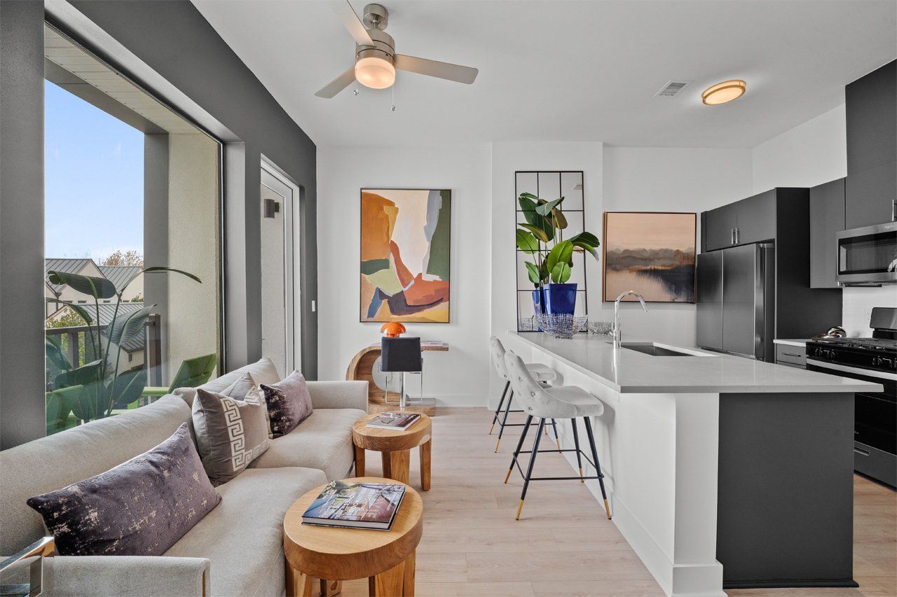 Furnished interior view inside a new home in Concourse at Mueller, Austin (Image 1). Furnished interior view inside a new home in Concourse at Mueller, Austin (Image 1).