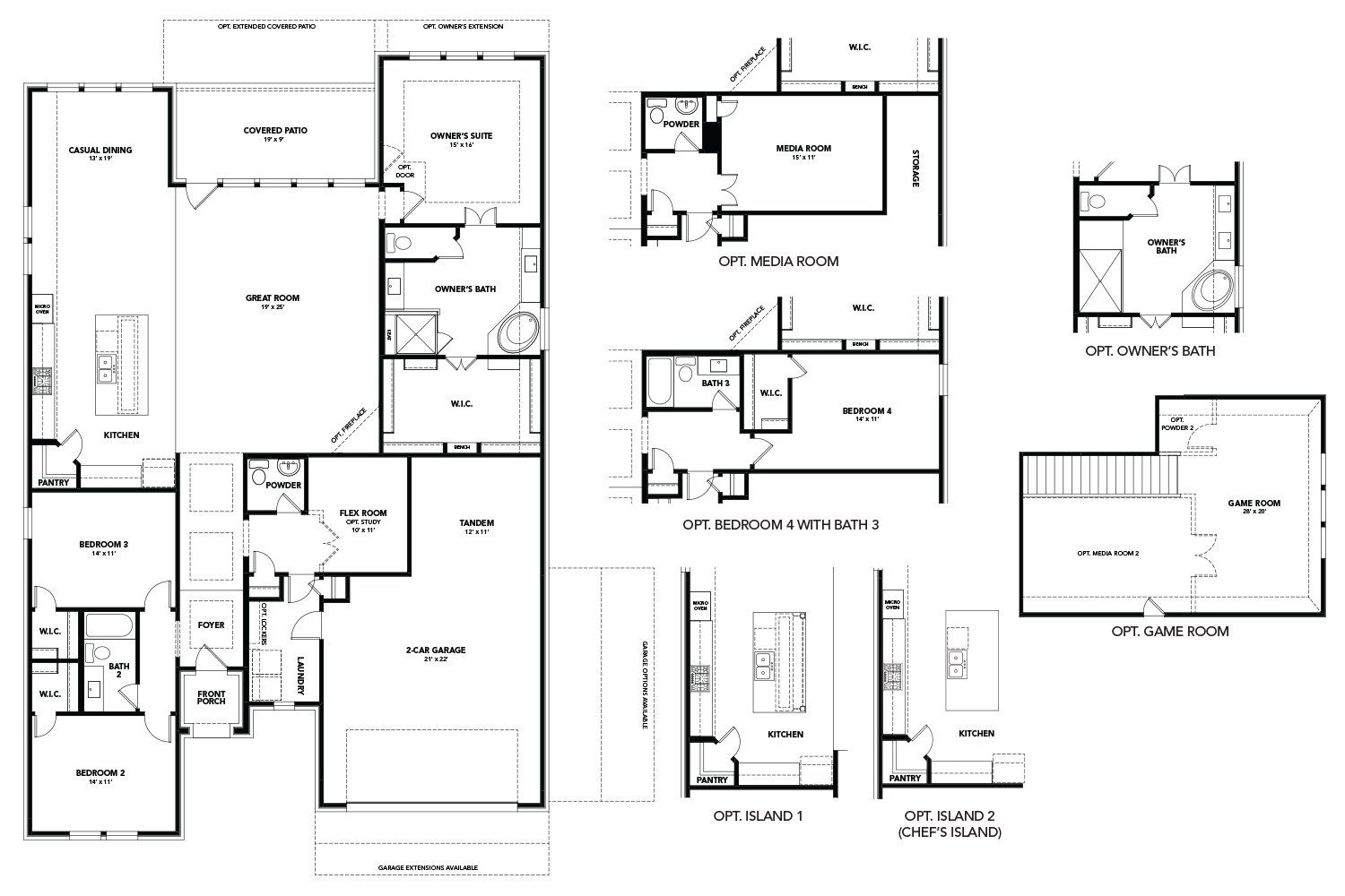 2D floor plan layout for the Yale by Brightland Homes in Anna Ranch, Anna, TX (Image 1).