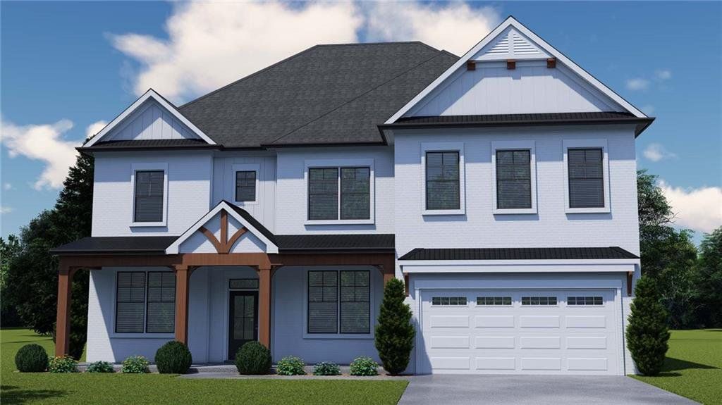 Front exterior of a new home in , Gainesville, GA, highlighting curb appeal (Image 1). Front exterior of a new home in , Gainesville, GA, highlighting curb appeal (Image 1).
