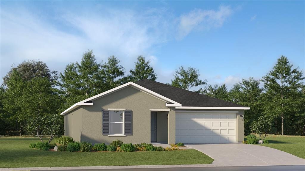 Front exterior of a new home in Marion Oaks, Ocala, FL, highlighting curb appeal (Image 1).