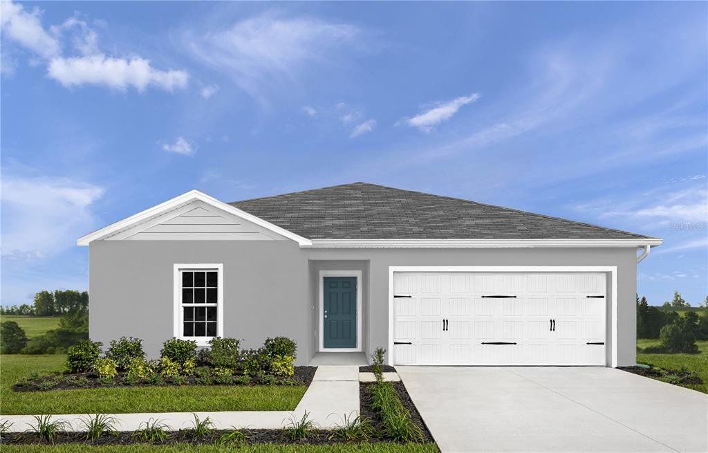 Front exterior of a new home in Crystal Lake Preserve, Dundee, FL, highlighting curb appeal (Image 1). Front exterior of a new home in Crystal Lake Preserve, Dundee, FL, highlighting curb appeal (Image 1).