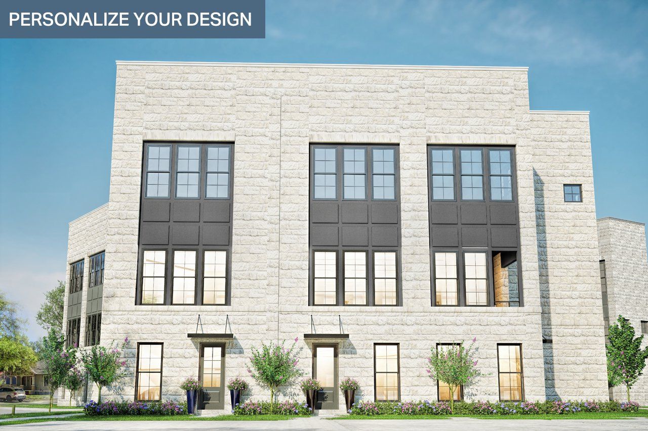 Front exterior of a new home in Downtown Round Rock – The Depot, Round Rock, TX, highlighting curb appeal (Image 1). Front exterior of a new home in Downtown Round Rock – The Depot, Round Rock, TX, highlighting curb appeal (Image 1).