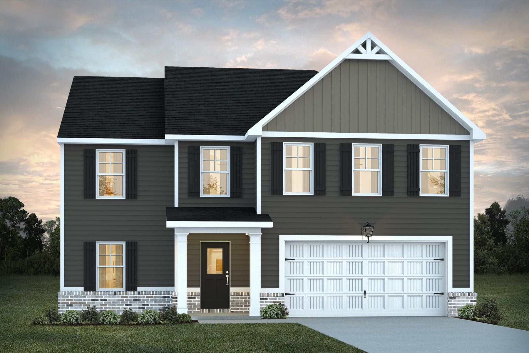 Front exterior of a new home in Jones Crossing, Hogansville, GA, highlighting curb appeal (Image 1). Front exterior of a new home in Jones Crossing, Hogansville, GA, highlighting curb appeal (Image 1).