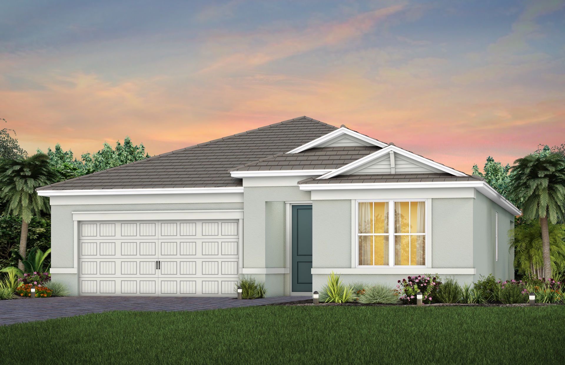 Front exterior of a new home in Harbor Isle, Vero Beach, FL, highlighting curb appeal (Image 1). Front exterior of a new home in Harbor Isle, Vero Beach, FL, highlighting curb appeal (Image 1).