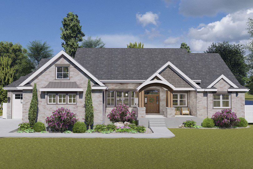 Representative exterior photo of a completed home built from the The Morgan by Remington Custom Homes in Bella Crossing, Benbrook, TX (Image 1). Representative exterior photo of a completed home built from the The Morgan by Remington Custom Homes in Bella Crossing, Benbrook, TX (Image 1).