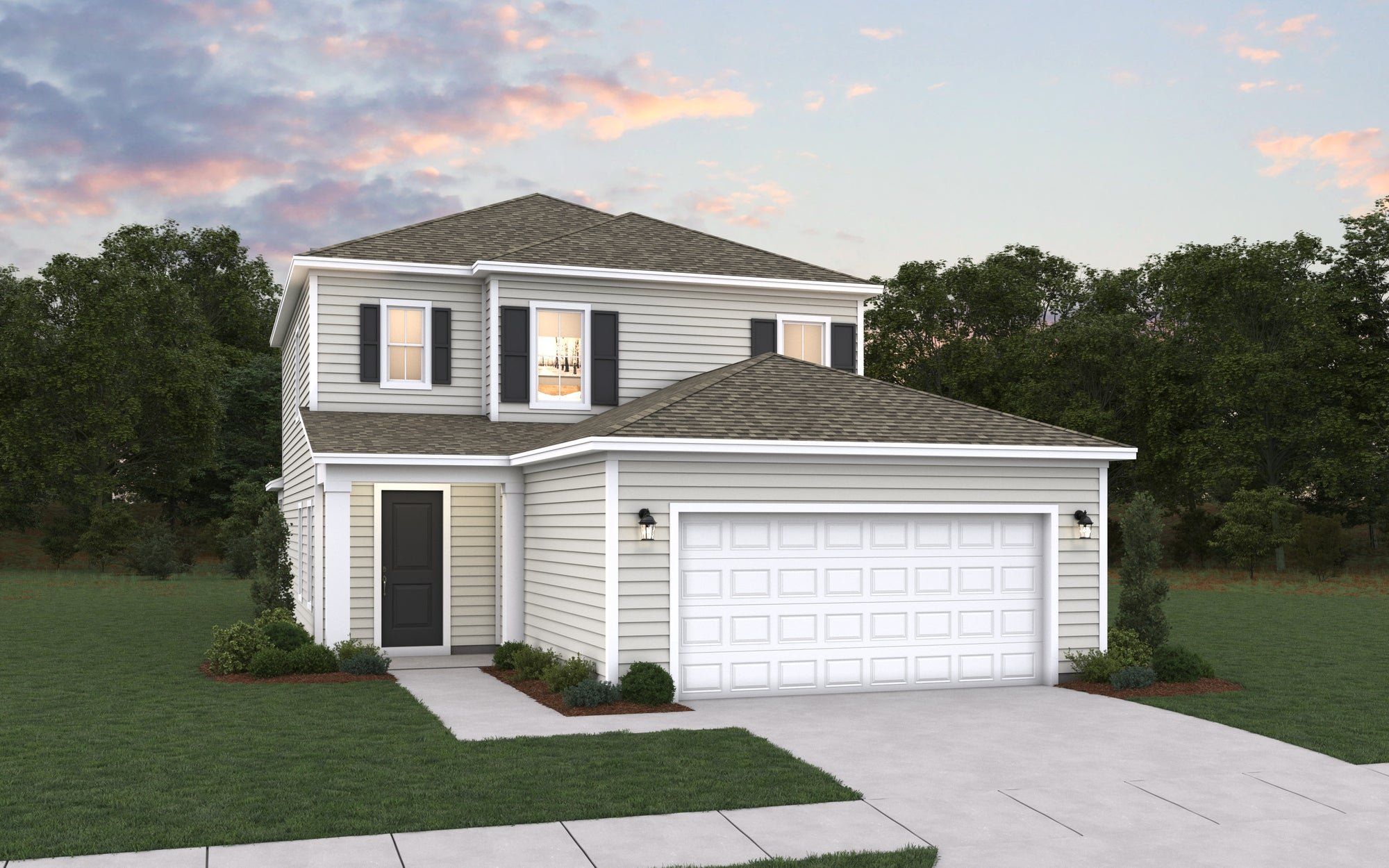 Front exterior of a new home in The Pier South, Seneca, SC, highlighting curb appeal (Image 1).