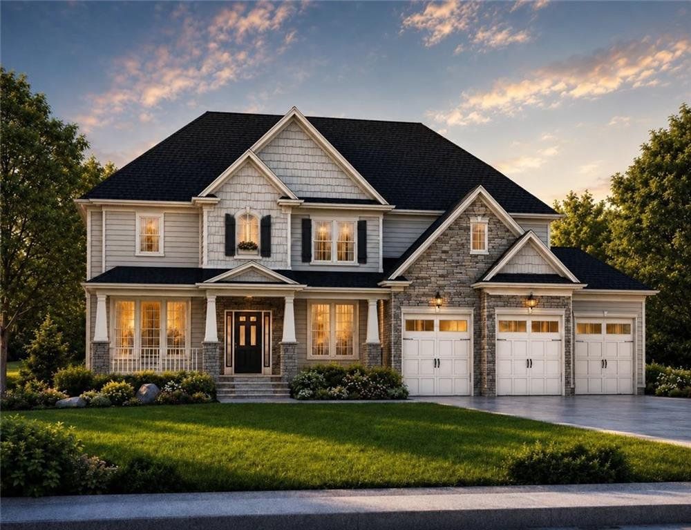 Front exterior of a new home in , Hampton, GA, highlighting curb appeal (Image 1). Front exterior of a new home in , Hampton, GA, highlighting curb appeal (Image 1).