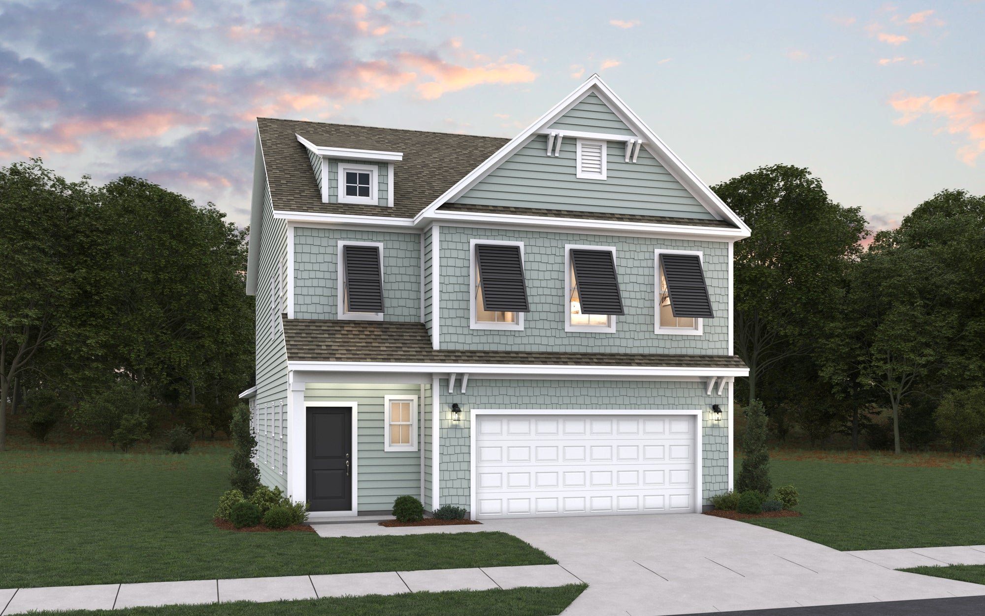 Front exterior of a new home in The Pier South, Seneca, SC, highlighting curb appeal (Image 1). Front exterior of a new home in The Pier South, Seneca, SC, highlighting curb appeal (Image 1).