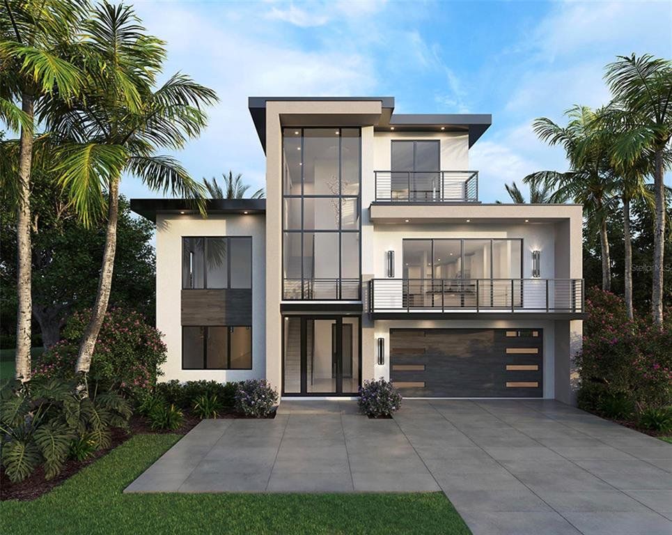 Front exterior of a new home in , Sarasota, FL, highlighting curb appeal (Image 1). Front exterior of a new home in , Sarasota, FL, highlighting curb appeal (Image 1).