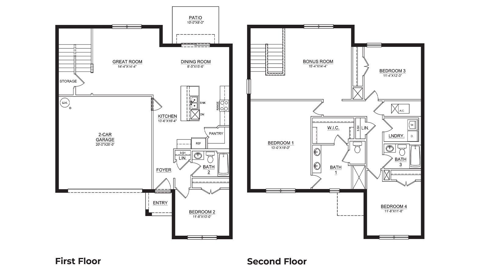 2D floor plan layout of this home in Wind Meadows South, Bartow, FL (Image 1).