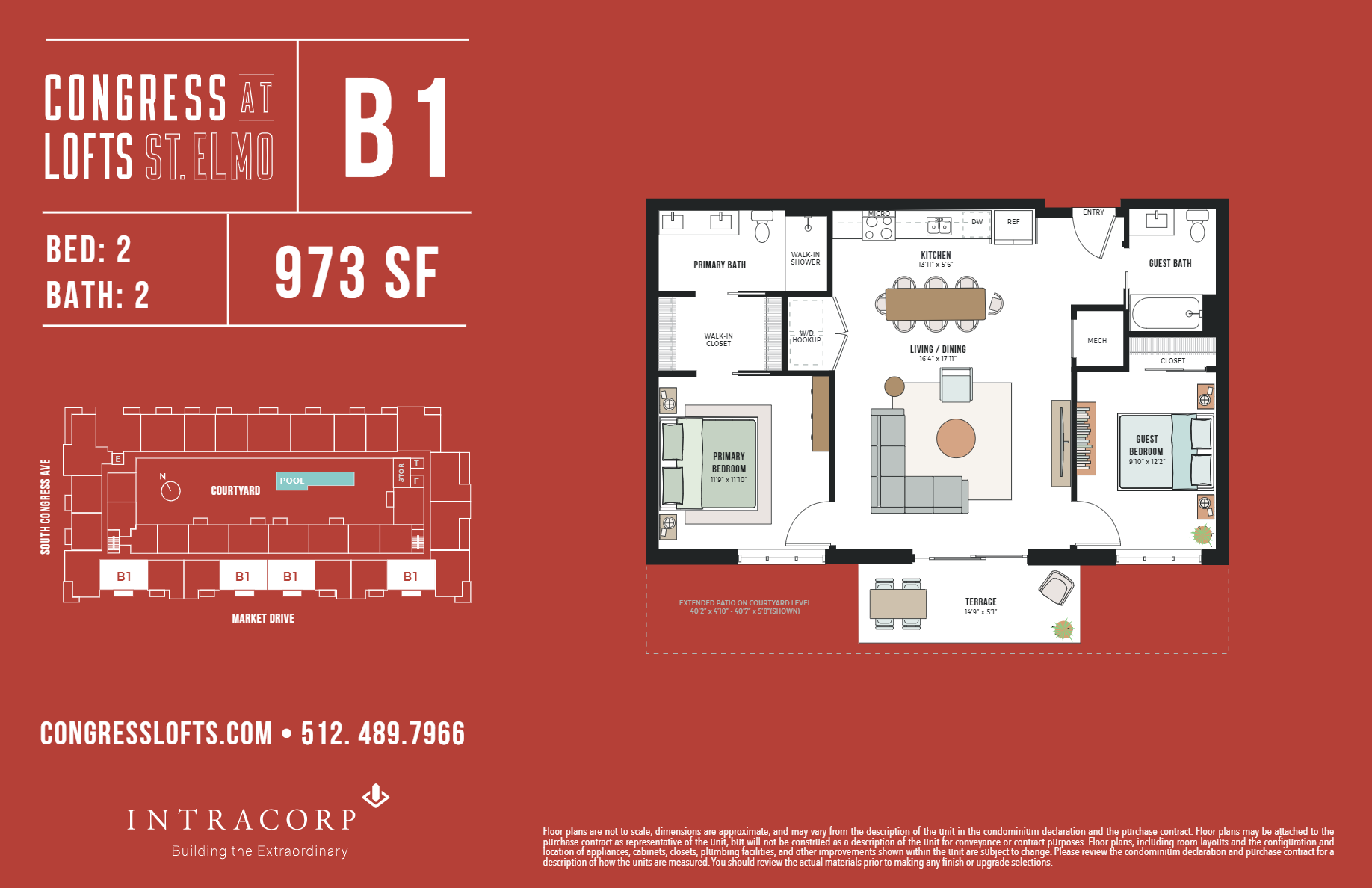 2D floor plan layout for the B1 by Intracorp in Congress Lofts Saint Elmo, Austin, TX (Image 1). 2D floor plan layout for the B1 by Intracorp in Congress Lofts Saint Elmo, Austin, TX (Image 1).