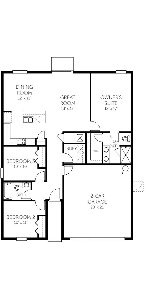2D floor plan layout for the Auburndale by Dream Finders Homes in Cypress Park Estates, Haines City, FL (Image 1). 2D floor plan layout for the Auburndale by Dream Finders Homes in Cypress Park Estates, Haines City, FL (Image 1).