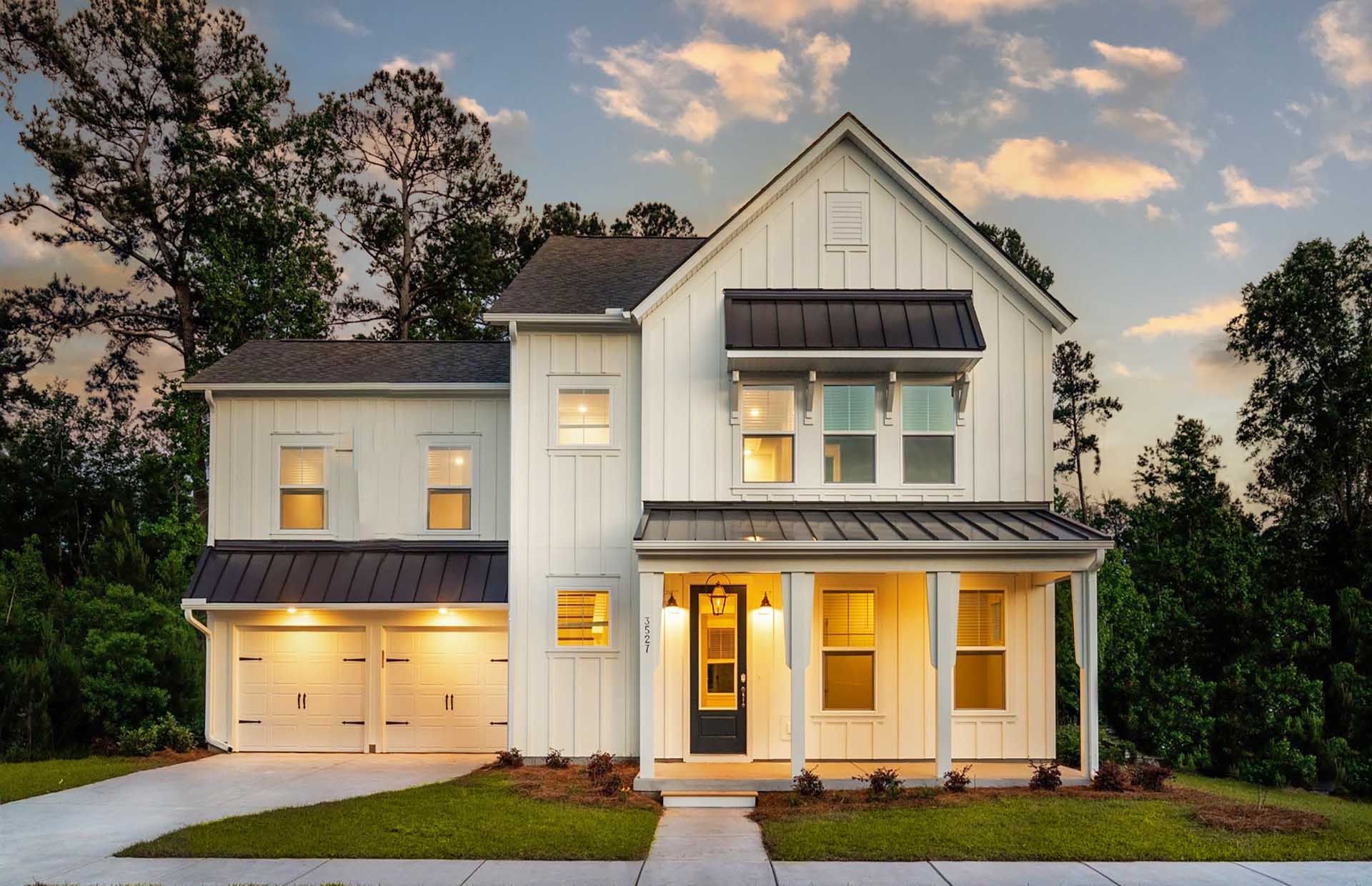 Front exterior of a new home in Nexton, Summerville, SC, highlighting curb appeal (Image 1). Front exterior of a new home in Nexton, Summerville, SC, highlighting curb appeal (Image 1).