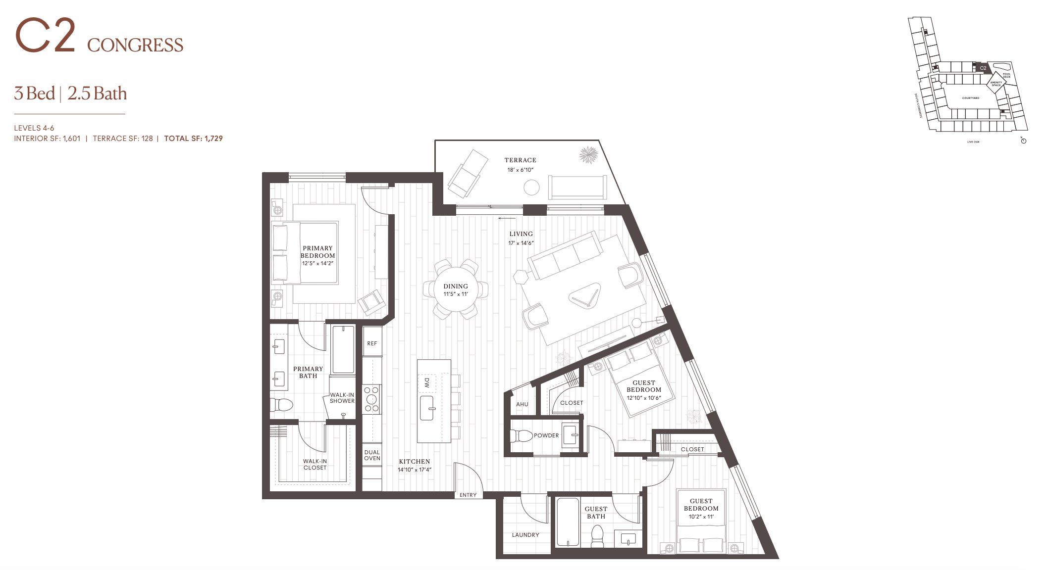 2D floor plan layout for the C2 Congress by Intracorp in Leland South Congress, Austin, TX (Image 1). 2D floor plan layout for the C2 Congress by Intracorp in Leland South Congress, Austin, TX (Image 1).