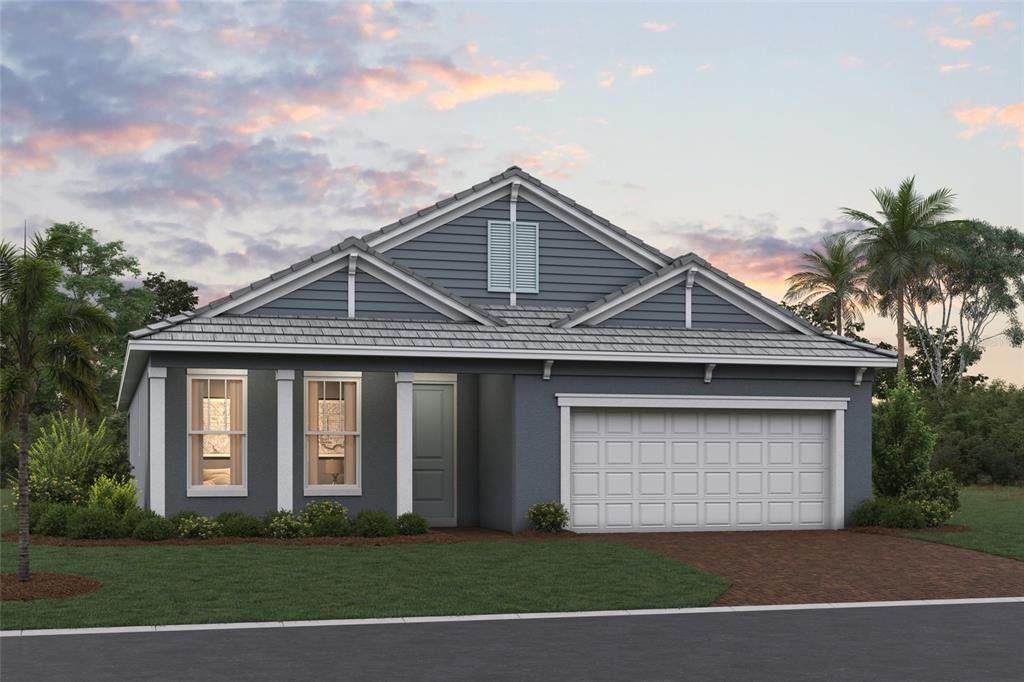 Front exterior of a new home in Sweetwater at Lakewood Ranch, Lakewood Ranch, FL, highlighting curb appeal (Image 1). Front exterior of a new home in Sweetwater at Lakewood Ranch, Lakewood Ranch, FL, highlighting curb appeal (Image 1).