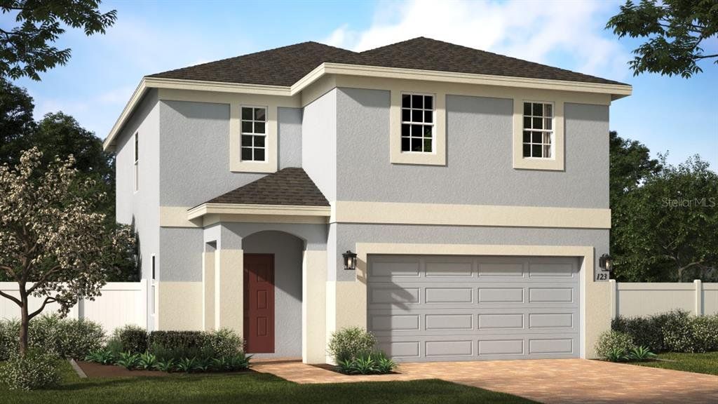 Front exterior of a new home in , Howey-in-the-Hills, FL, highlighting curb appeal (Image 1). Front exterior of a new home in , Howey-in-the-Hills, FL, highlighting curb appeal (Image 1).