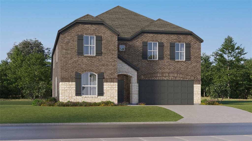 Front exterior of a new home in Hurricane Creek, Anna, TX, highlighting curb appeal (Image 1). Front exterior of a new home in Hurricane Creek, Anna, TX, highlighting curb appeal (Image 1).