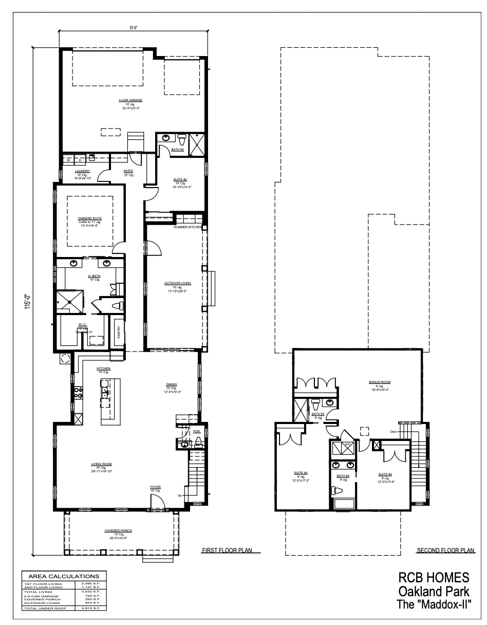 2D floor plan layout for the The Maddox II by RCB Homes in Oakland Park, Winter Garden, FL (Image 1). 2D floor plan layout for the The Maddox II by RCB Homes in Oakland Park, Winter Garden, FL (Image 1).