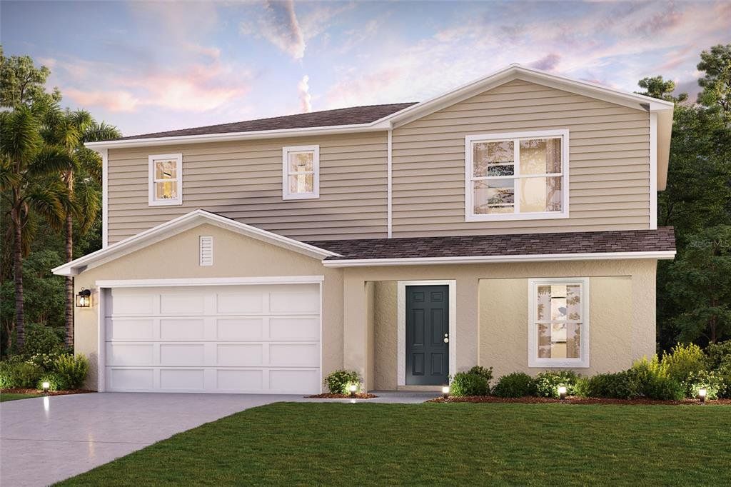 Front exterior of a new home in Bradbury Creek, Haines City, FL, highlighting curb appeal (Image 1). Front exterior of a new home in Bradbury Creek, Haines City, FL, highlighting curb appeal (Image 1).