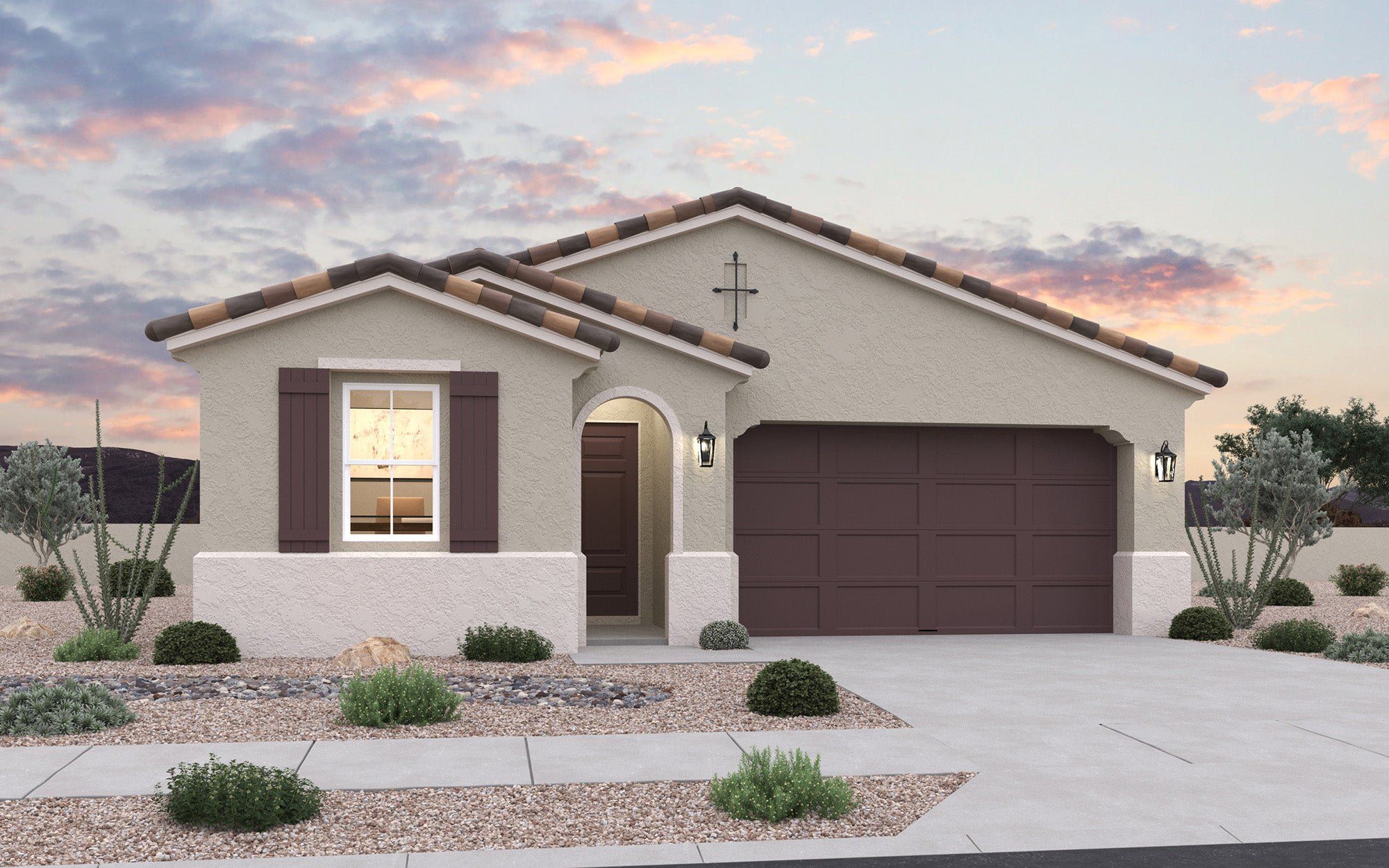 Front exterior of a new home in North Copper Canyon, Surprise, AZ, highlighting curb appeal (Image 1). Front exterior of a new home in North Copper Canyon, Surprise, AZ, highlighting curb appeal (Image 1).