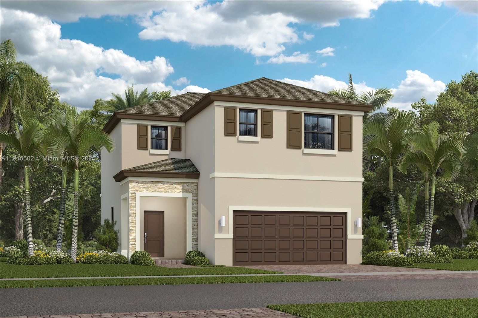 Front exterior of a new home in , Homestead, FL, highlighting curb appeal (Image 1).