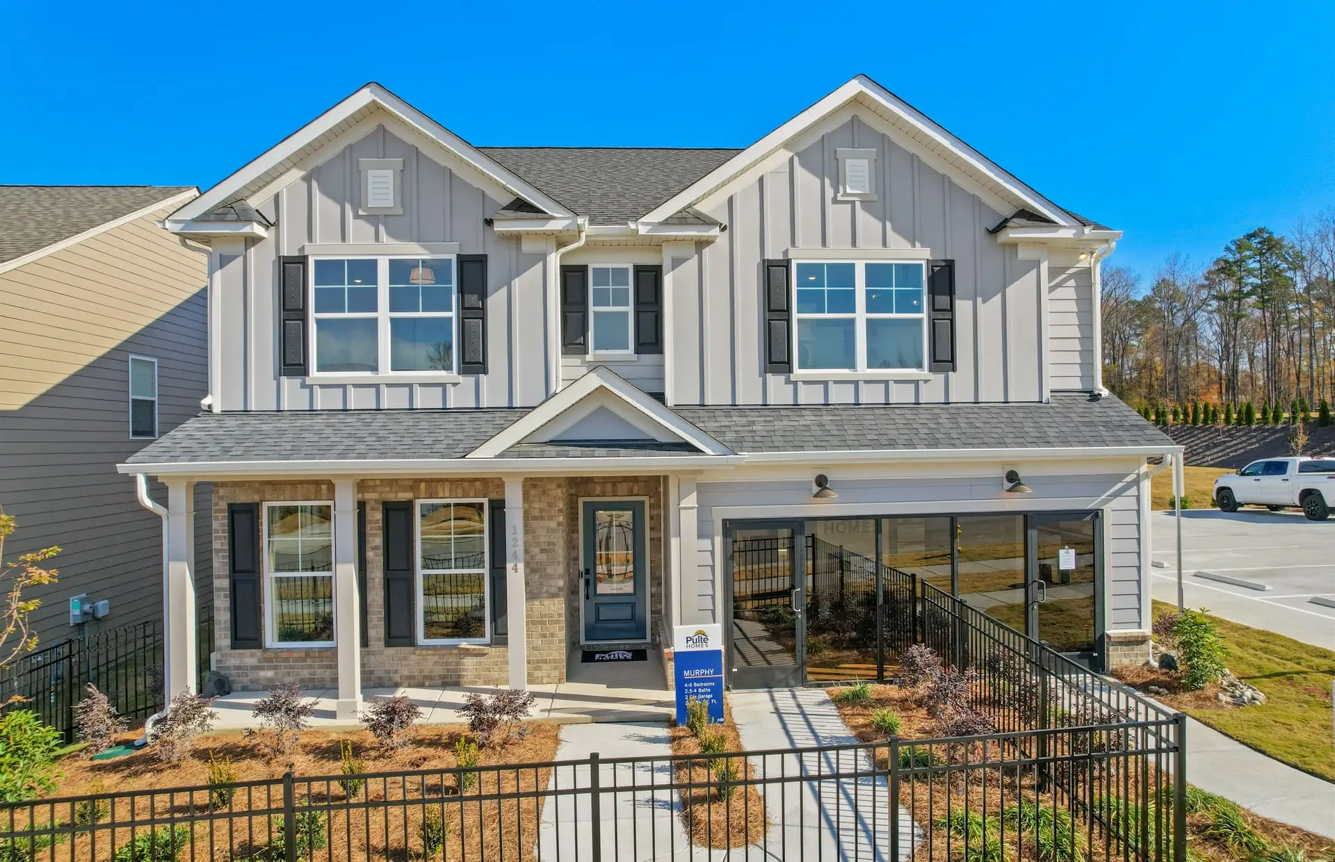 Front exterior of a new home in Cannon Run, Concord, NC, highlighting curb appeal (Image 1). Front exterior of a new home in Cannon Run, Concord, NC, highlighting curb appeal (Image 1).