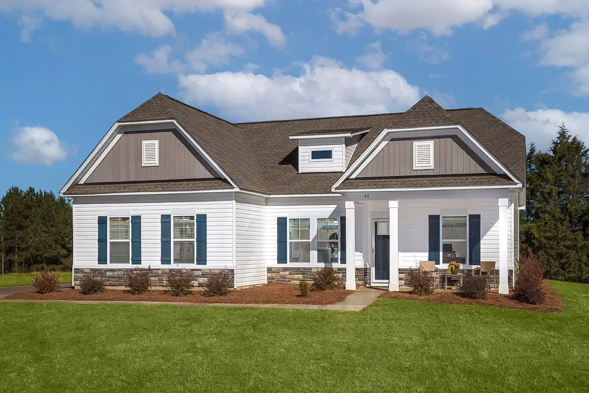 Front exterior of a new home in Camellia Park, Thomson, GA, highlighting curb appeal (Image 1).