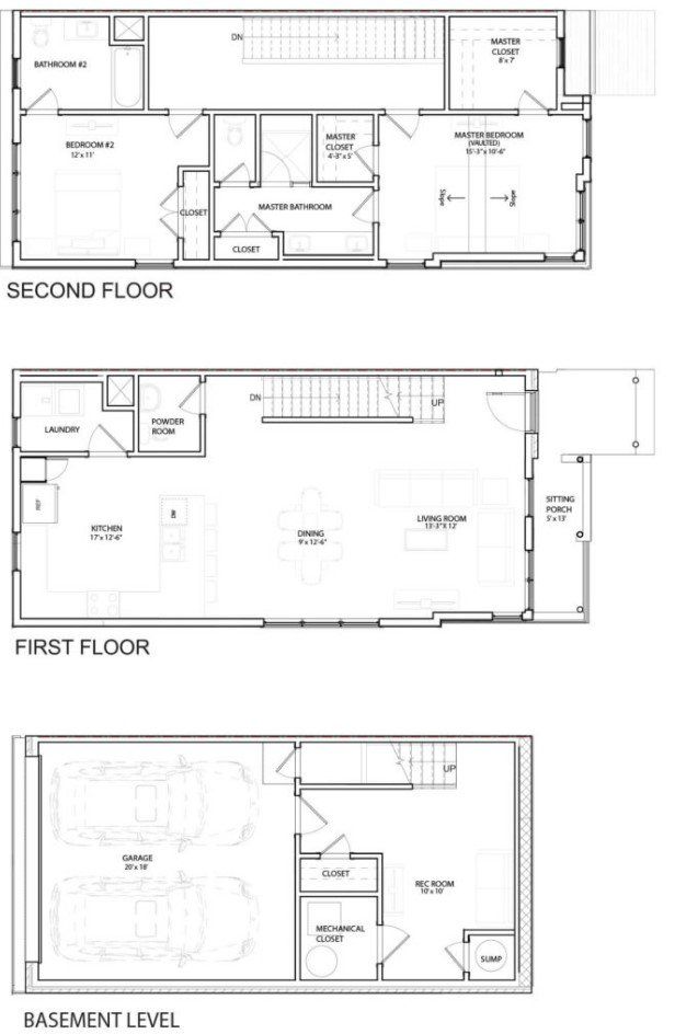 2D floor plan layout for the Minnie by Red Seal Homes in 44Tenn Townhomes, Nashville, TN (Image 1). 2D floor plan layout for the Minnie by Red Seal Homes in 44Tenn Townhomes, Nashville, TN (Image 1).