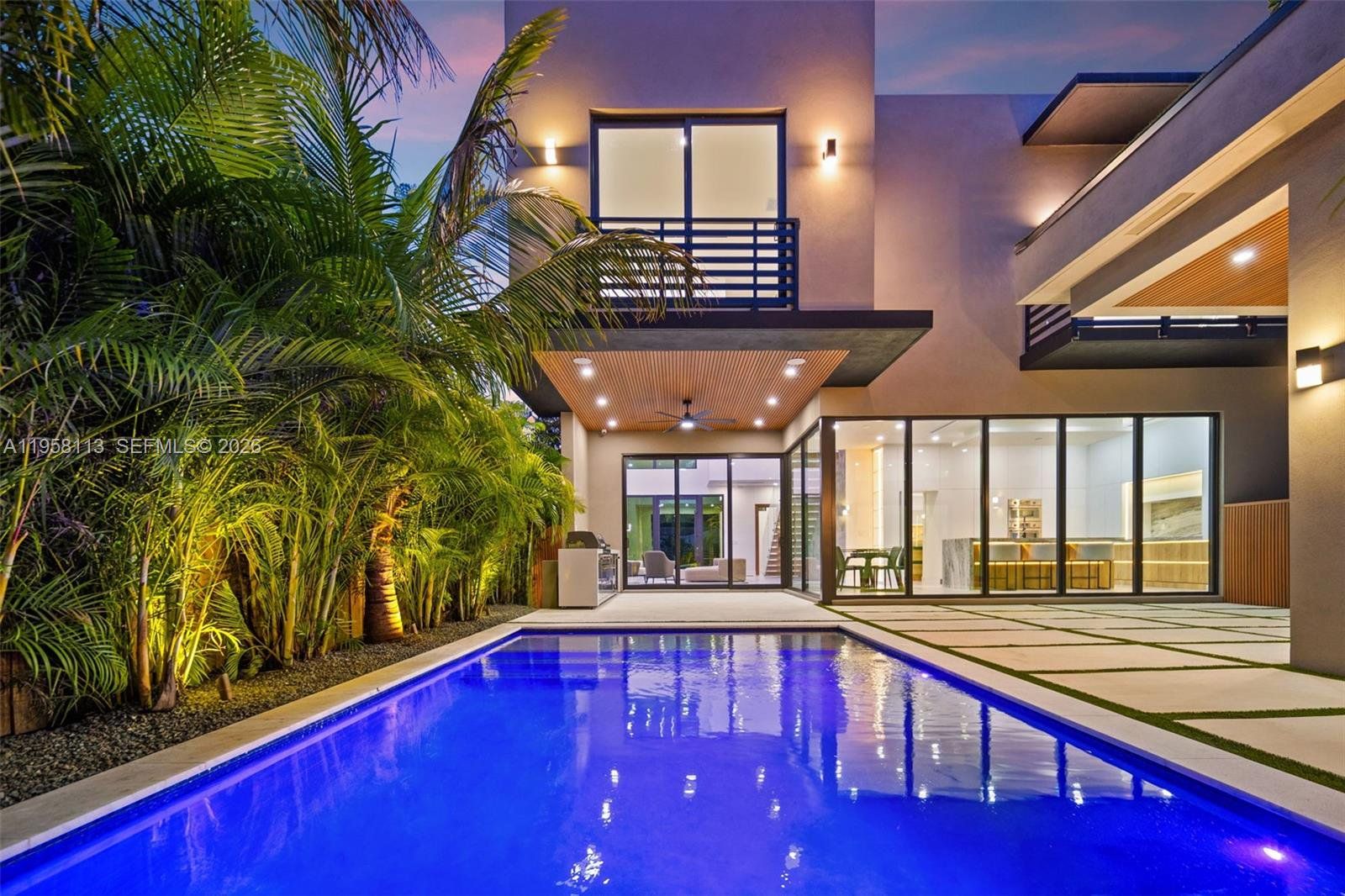 Exterior details and patio area of a home in , Miami (Image 1). Exterior details and patio area of a home in , Miami (Image 1).