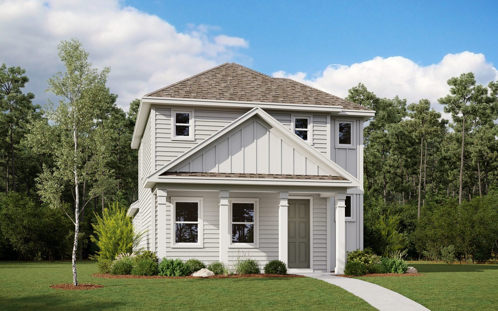 Front exterior of a new home in Castlewood, Taylor, TX, highlighting curb appeal (Image 1). Front exterior of a new home in Castlewood, Taylor, TX, highlighting curb appeal (Image 1).