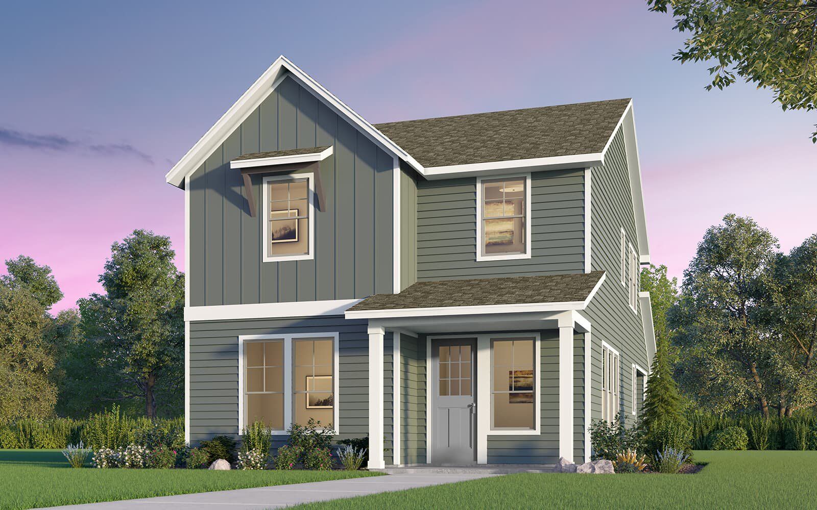 Front exterior of a new home in Easton Park, Austin, TX, highlighting curb appeal (Image 1). Front exterior of a new home in Easton Park, Austin, TX, highlighting curb appeal (Image 1).