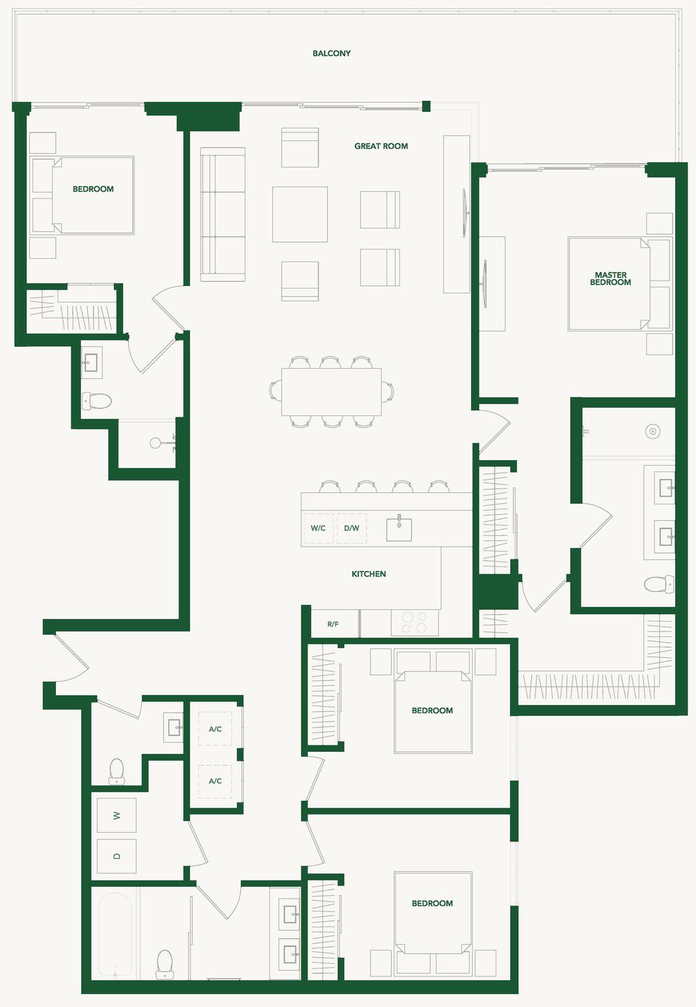 2D floor plan layout for the TYPE R by Aria Development Group in 2200 Brickell, Miami, FL (Image 1). 2D floor plan layout for the TYPE R by Aria Development Group in 2200 Brickell, Miami, FL (Image 1).