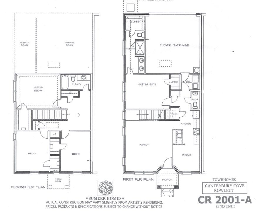 2D floor plan layout for the CC-2001 by Sumeer Homes in Canterbury Cove, Rowlett, TX (Image 1). 2D floor plan layout for the CC-2001 by Sumeer Homes in Canterbury Cove, Rowlett, TX (Image 1).