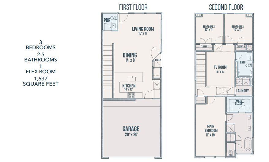 2D floor plan layout for the 1637CL by Contempo Builder in Cay Landing, Houston, TX (Image 1). 2D floor plan layout for the 1637CL by Contempo Builder in Cay Landing, Houston, TX (Image 1).