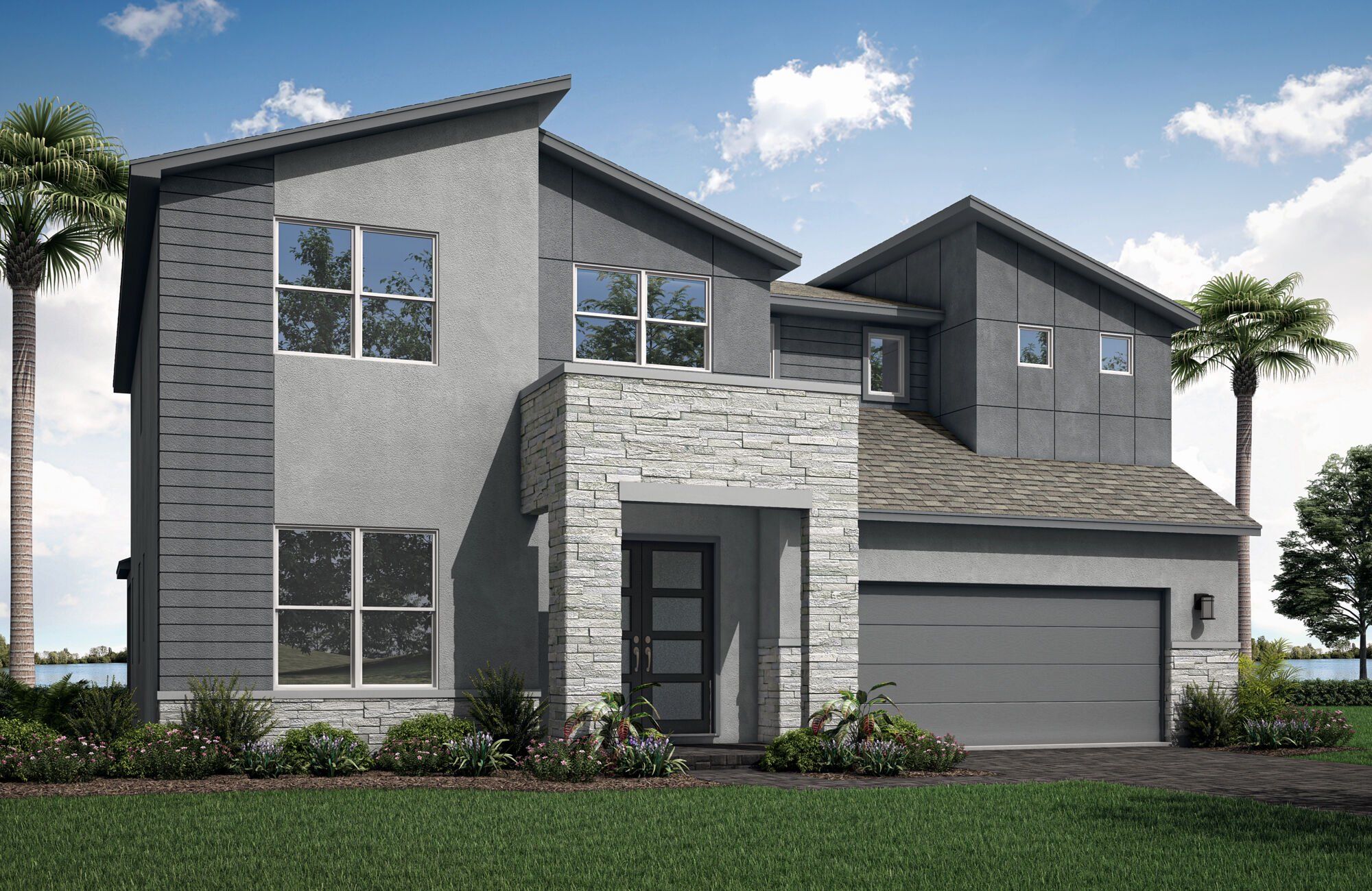 Front exterior of a new home in Tradition, Port St. Lucie, FL, highlighting curb appeal (Image 1). Front exterior of a new home in Tradition, Port St. Lucie, FL, highlighting curb appeal (Image 1).
