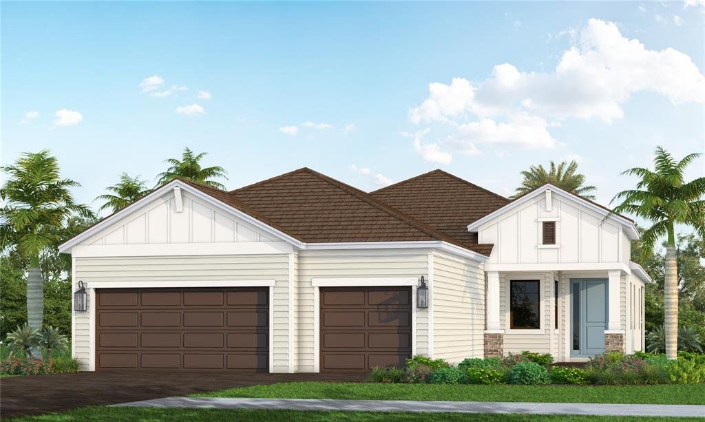 Front exterior of a new home in , Sarasota, FL, highlighting curb appeal (Image 1). Front exterior of a new home in , Sarasota, FL, highlighting curb appeal (Image 1).