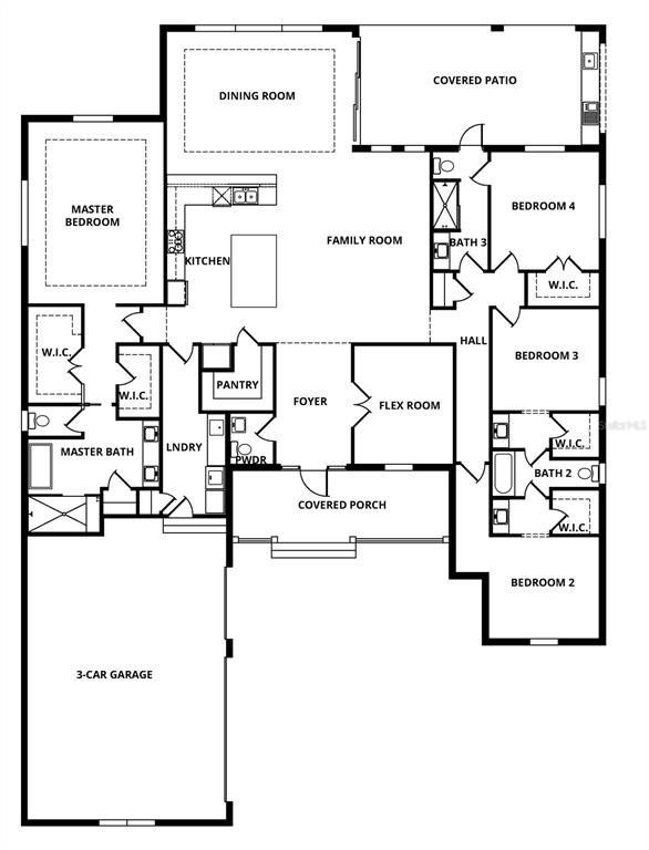 2D floor plan layout of this home in , Brooksville, FL (Image 1).