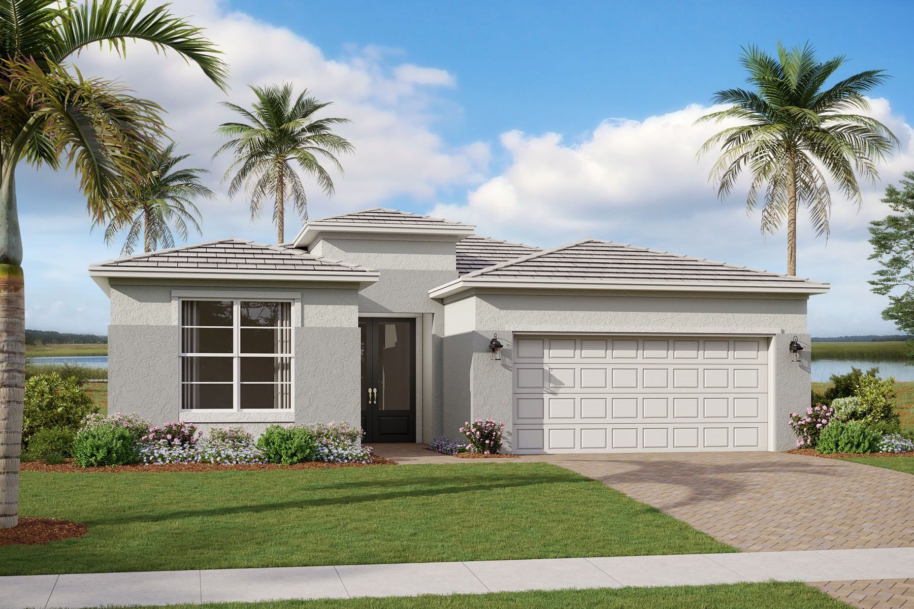 Front exterior of a new home in Tradition, Port St. Lucie, FL, highlighting curb appeal (Image 1). Front exterior of a new home in Tradition, Port St. Lucie, FL, highlighting curb appeal (Image 1).