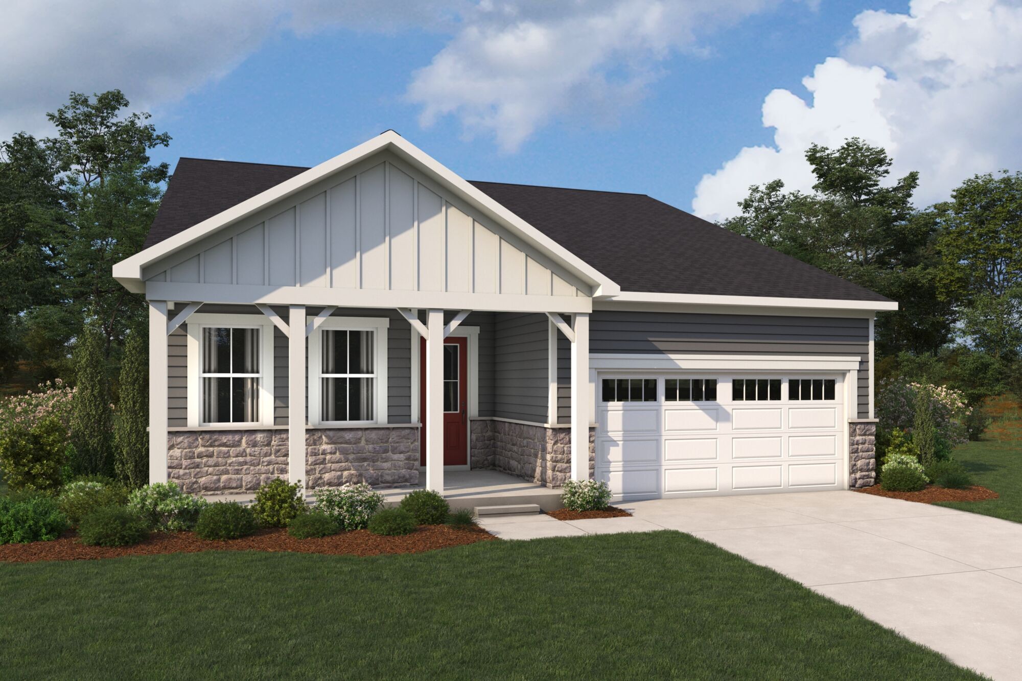 Front exterior of a new home in Waxhaw Landing, Monroe, NC, highlighting curb appeal (Image 1). Front exterior of a new home in Waxhaw Landing, Monroe, NC, highlighting curb appeal (Image 1).