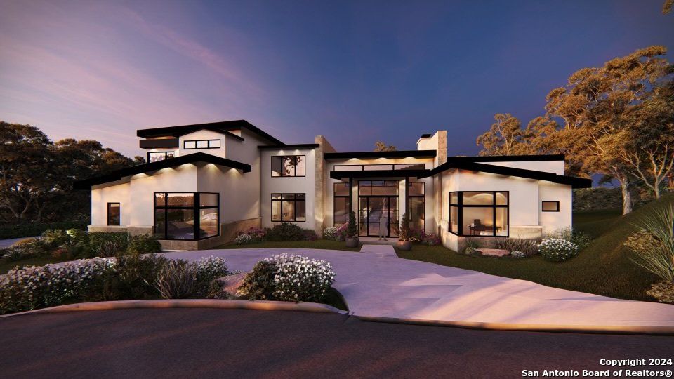 Front exterior of a new home in , Bulverde, TX, highlighting curb appeal (Image 1).