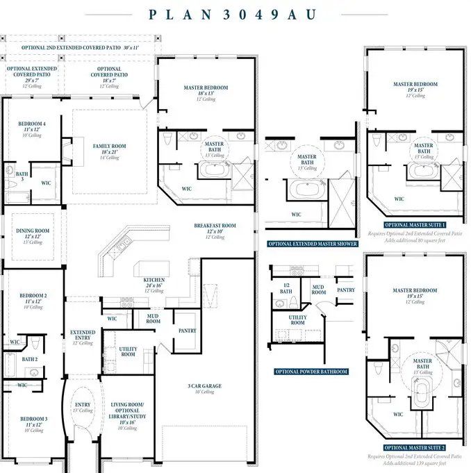 2D floor plan layout of this home in Audubon 60', Magnolia, TX (Image 1).